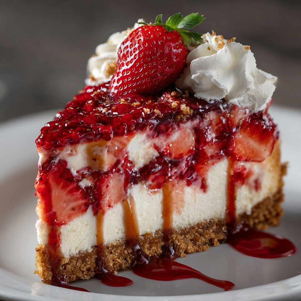 Strawberry Crunch Cheesecake Cake Recipe - Recipe Image