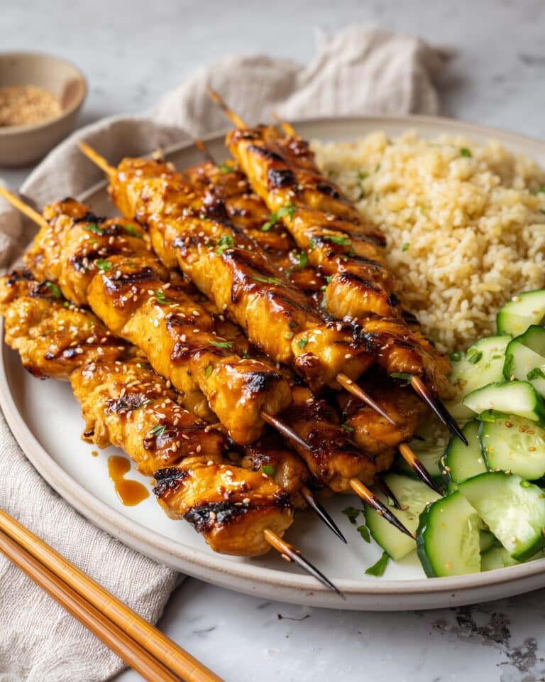 Honey Garlic Asian Chicken Kabobs Recipe