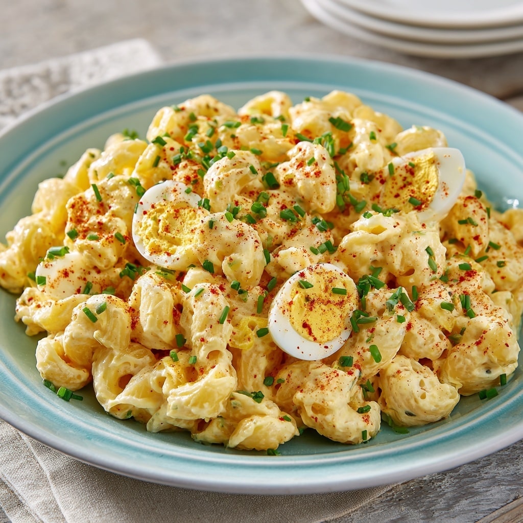 Creamy Deviled Egg Pasta Salad Recipe - Recipe Image