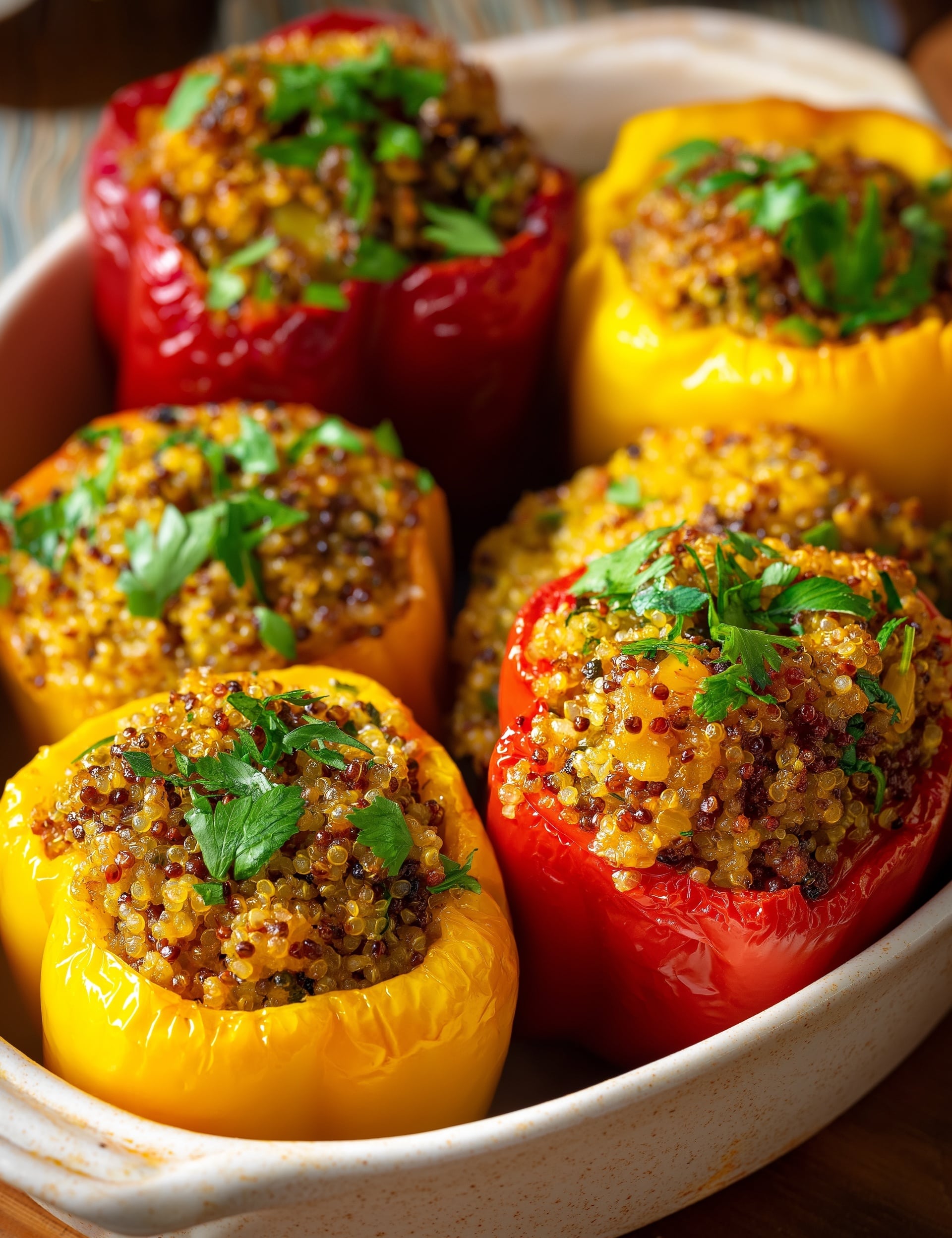 Greek Chicken Stuffed Peppers Recipe - Recipe Image