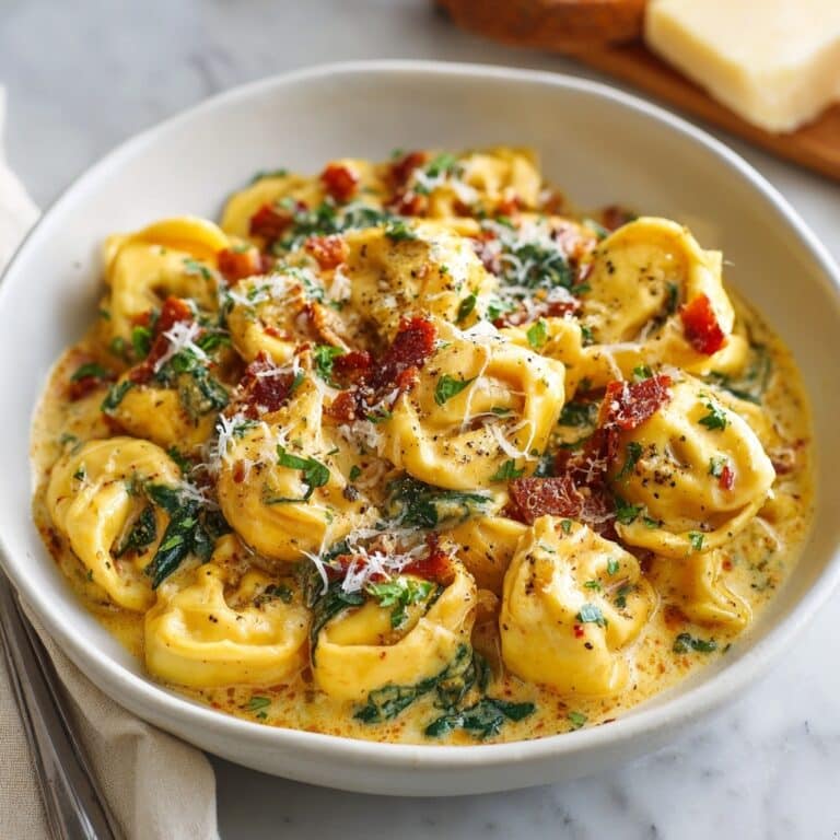 Shrimp Tortellini in Garlic Cream Sauce Recipe