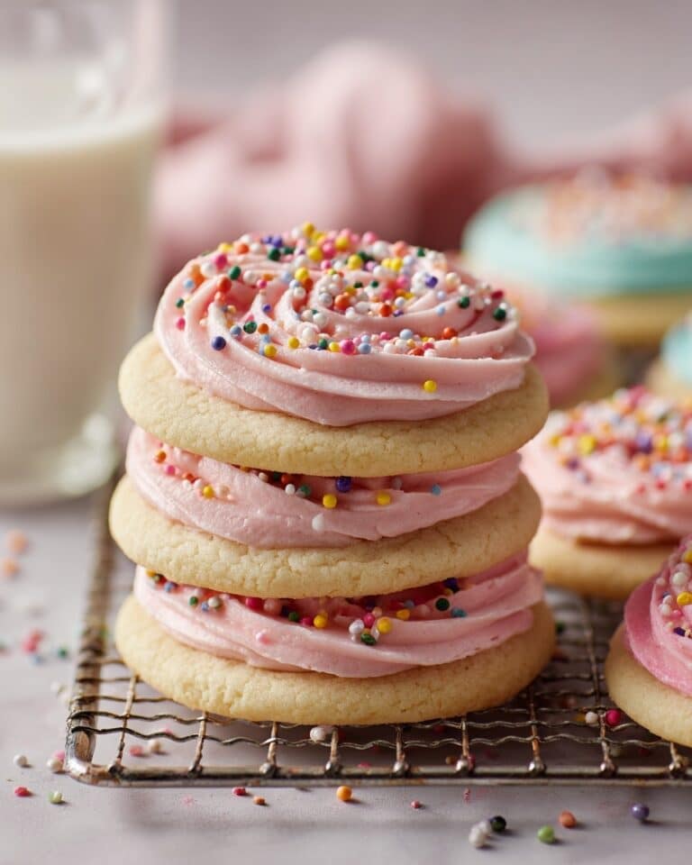 Lemon Sandwich Cookies with Strawberry Frosting Recipe