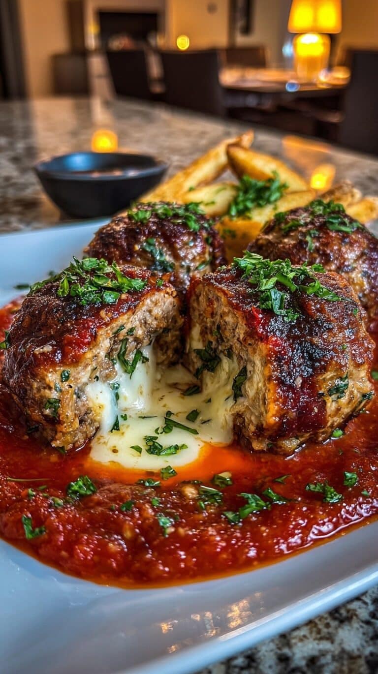 Mozzarella Stuffed Meatballs Recipe