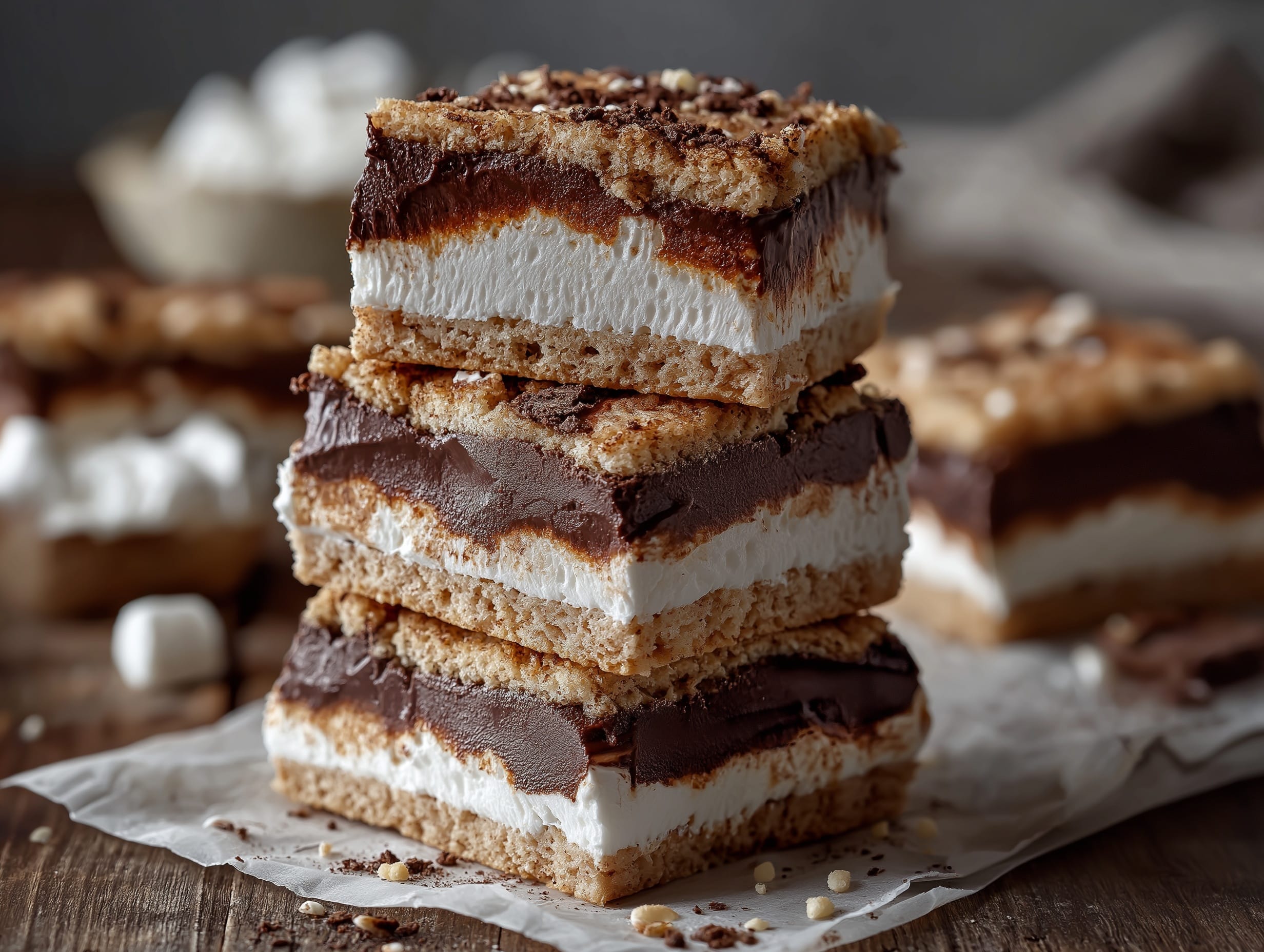 Heavenly Chocolate Nut Squares Recipe - Recipe Image
