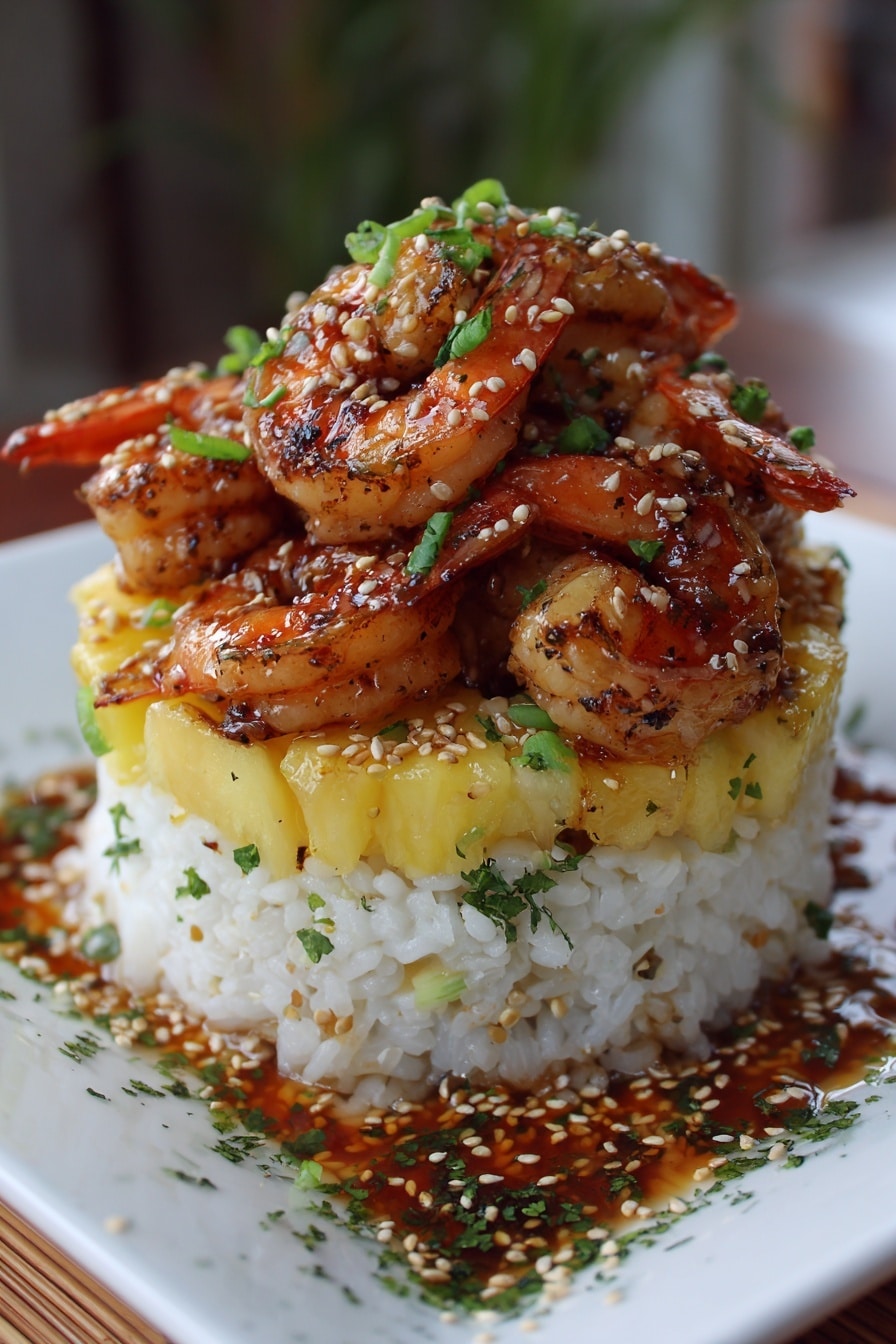 Hawaiian Huli Huli Chicken Stack Recipe - Recipe Image