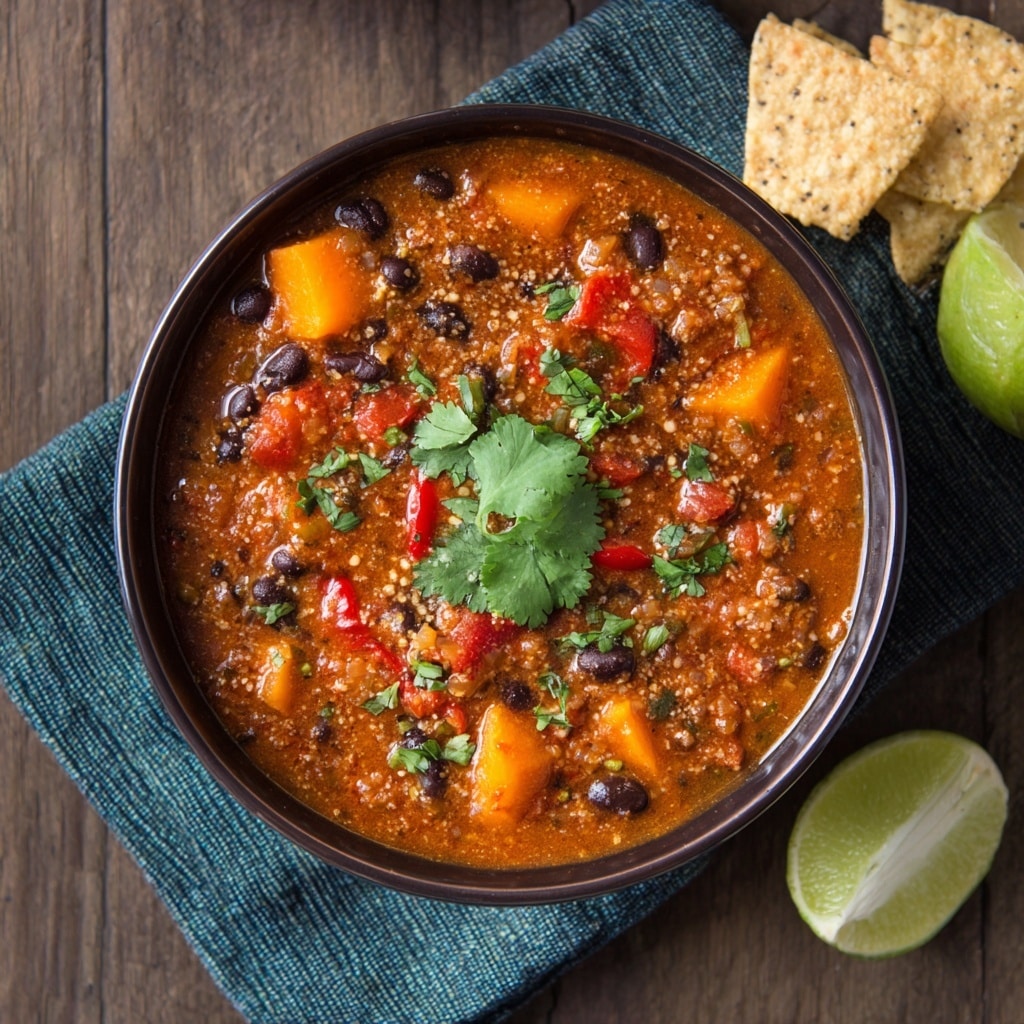 Vegan Sweet Potato Black Bean Chili Recipe - Recipe Image