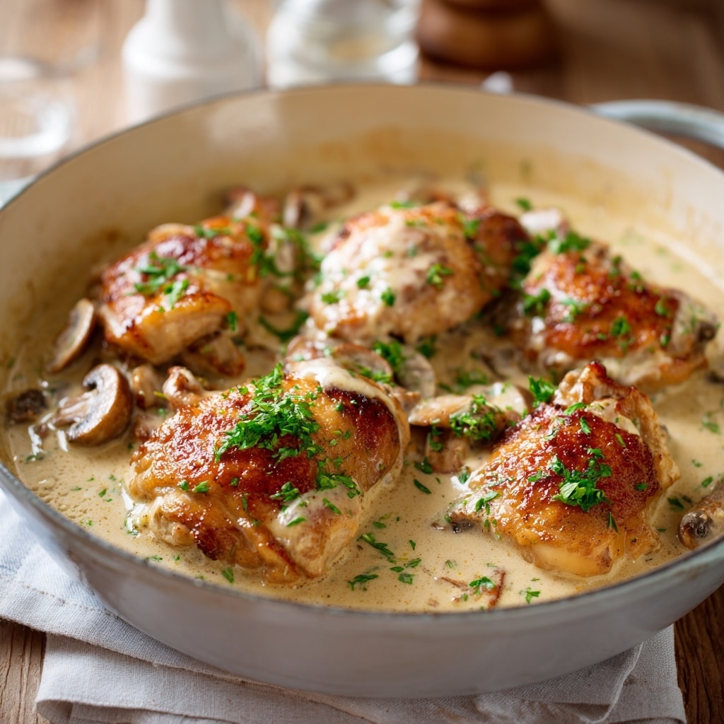 Rotisserie Chicken in Creamy Mushroom Sauce Recipe - Recipe Image