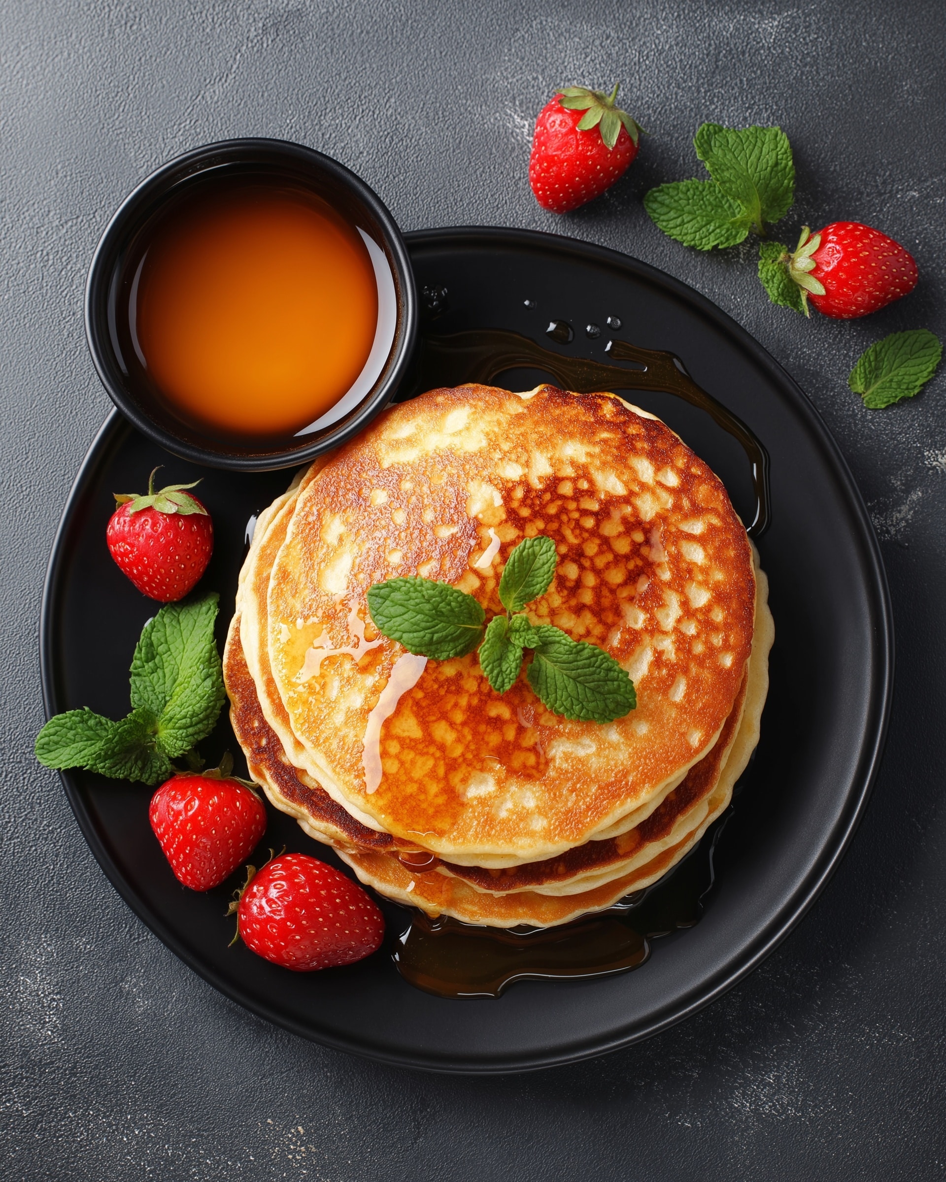 American Buckwheat Pancakes with Blueberries and Maple Syrup Recipe - Recipe Image