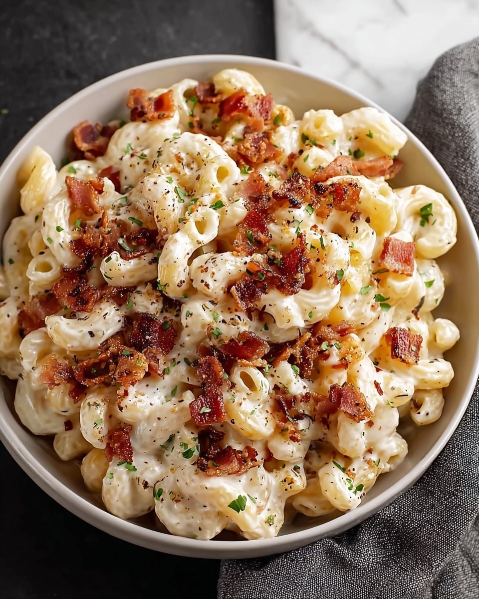 Creamy Bacon Cheddar Ranch Pasta Salad Recipe - Recipe Image