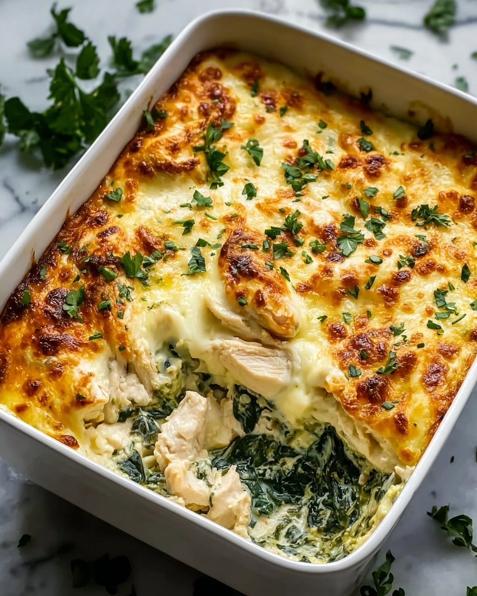 Creamy Chicken and Spinach Casserole Recipe - Recipe Image