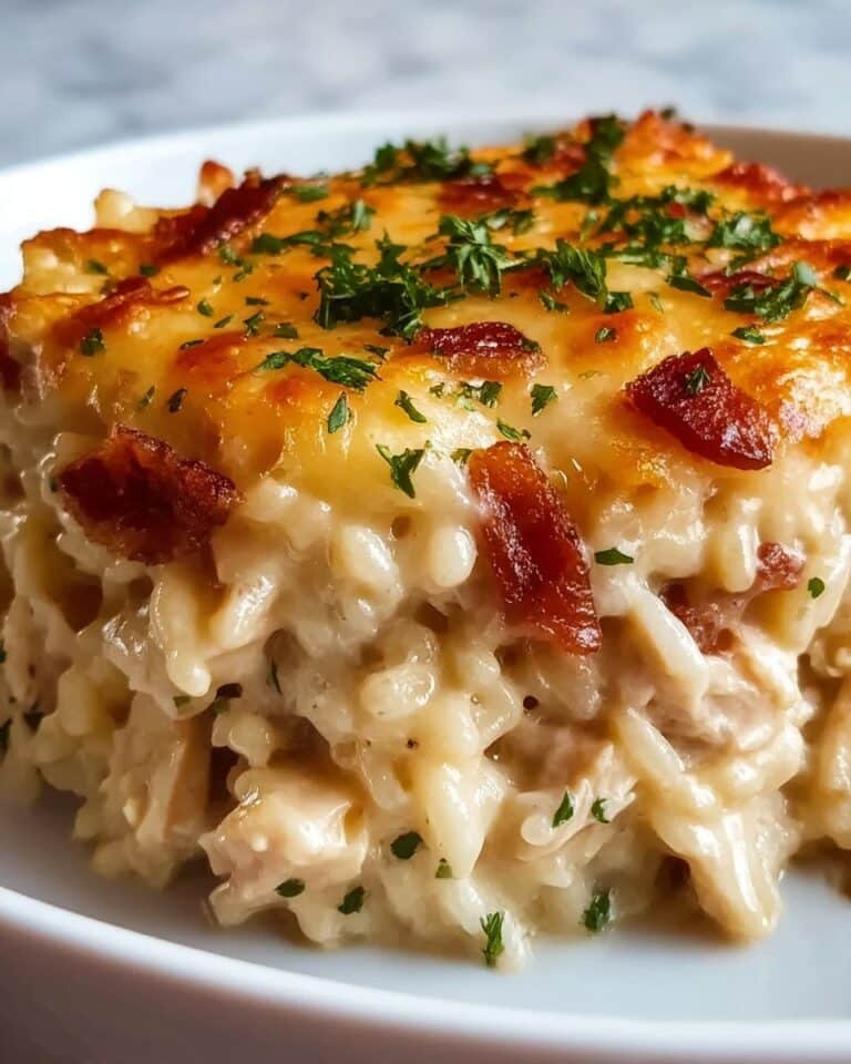 Dump-and-Bake Chicken Alfredo Rice Casserole Recipe