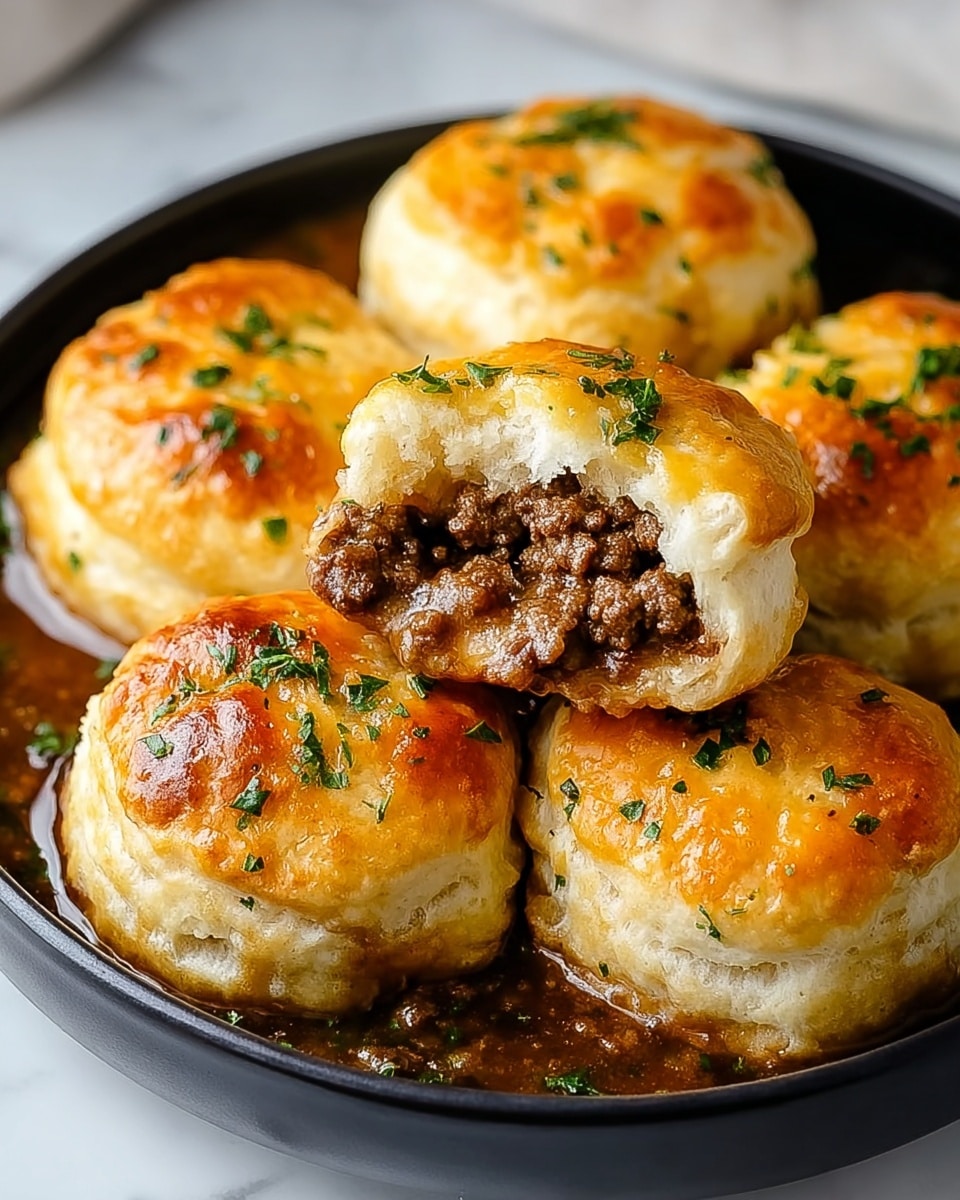 Cheesy Beef Biscuit Bombs Recipe - Recipe Image