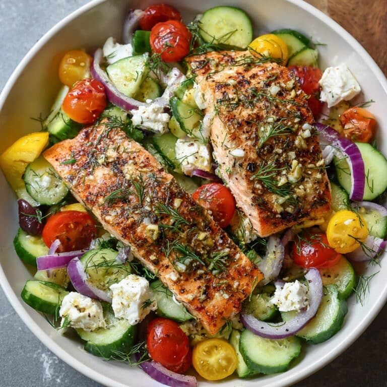 Greek Salmon with Feta, Tomatoes, and Olives Recipe