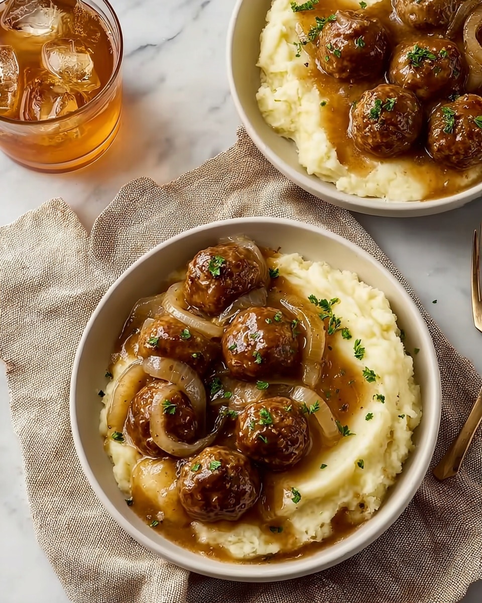 Easy Ground Beef Meatballs with Rich Gravy Recipe - Recipe Image