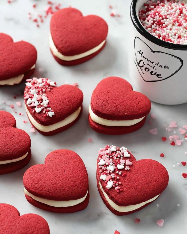 Valentine’s Red Velvet Heart-Shaped Whoopie Pies Recipe