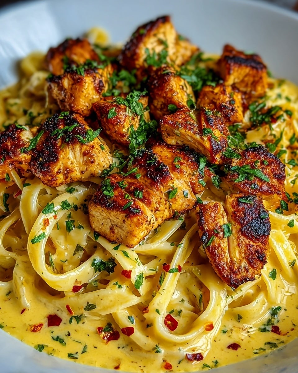 Indulgent Creamy Mozzarella Chicken Linguine in Garlic Cajun Butter Recipe - Recipe Image