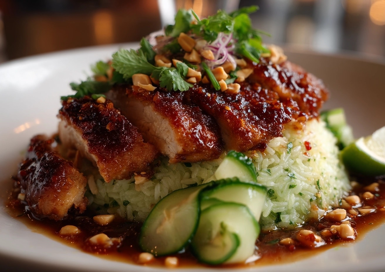 Honey Lime Chicken & Avocado Rice Stack Recipe - Recipe Image