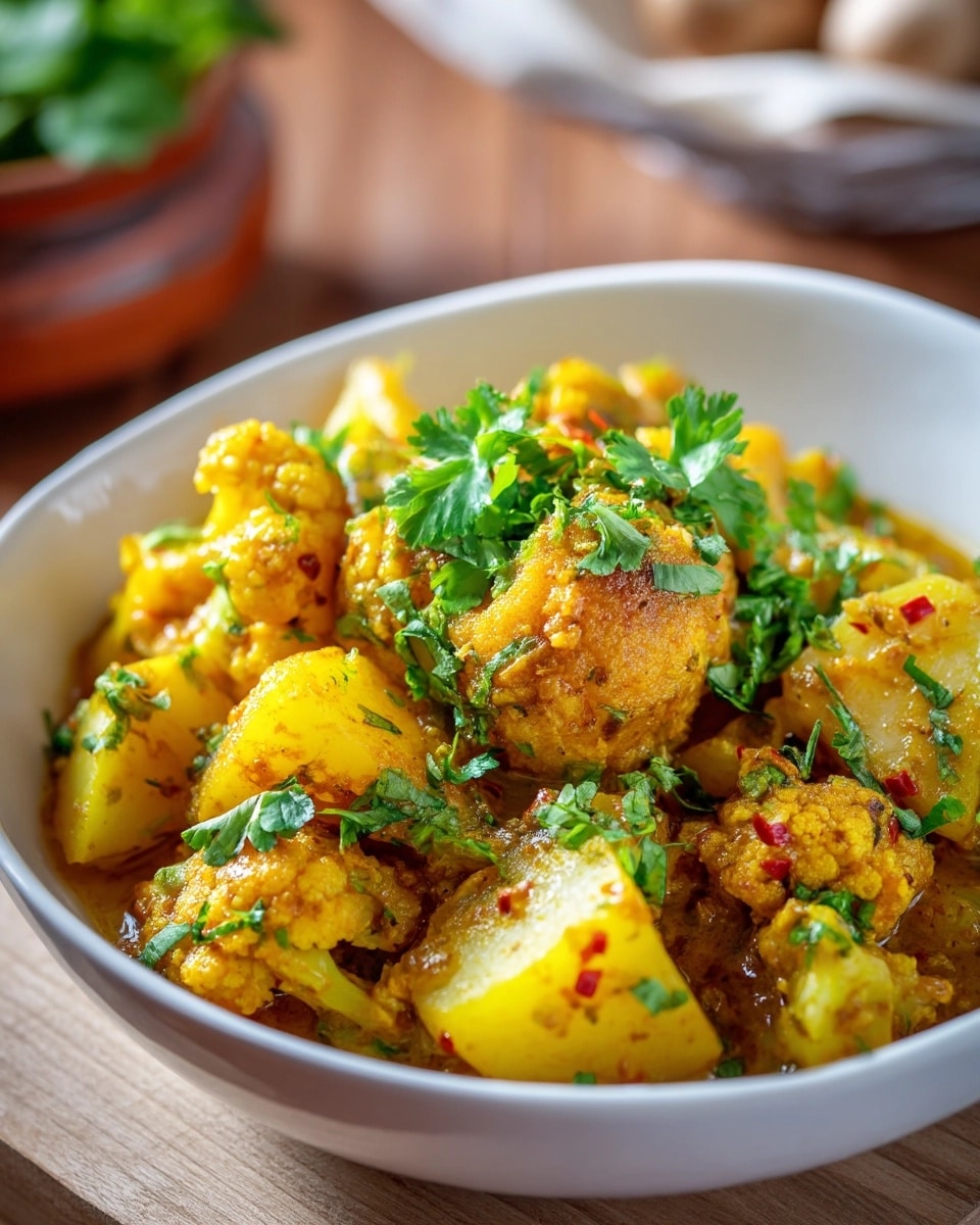 Golden New Potato & Pea Curry Recipe - Recipe Image