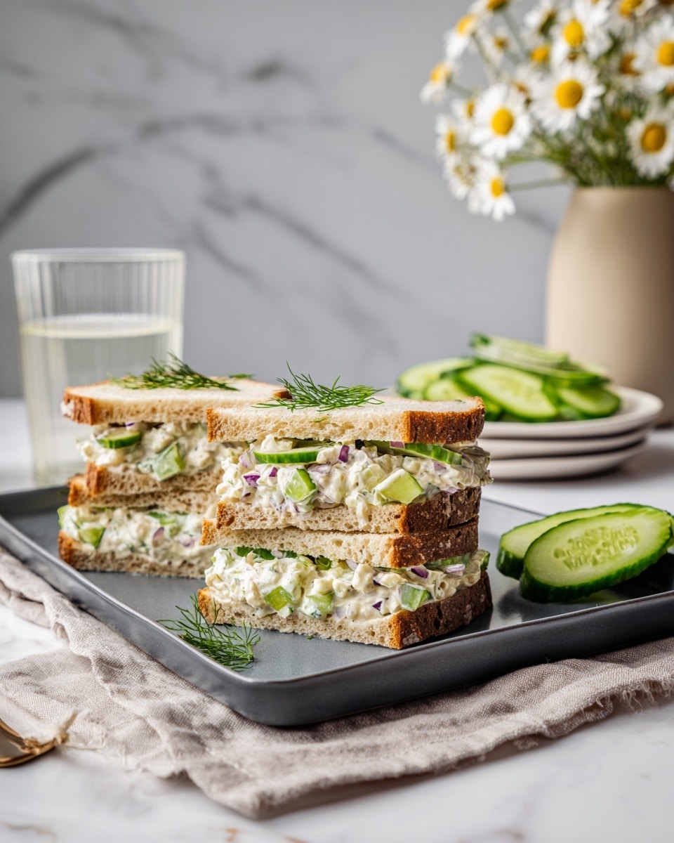 Easy Cucumber Salad Sandwiches Recipe - Recipe Image