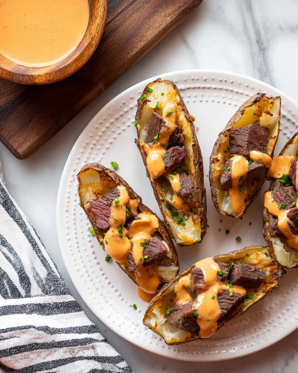 Steak Loaded Potato Skins Recipe - Recipe Image
