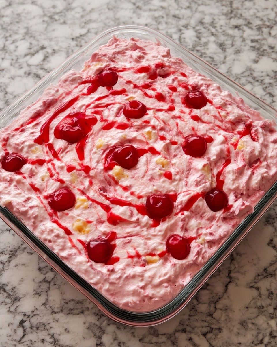 Grandma's Cherry Fluff Frozen Salad Recipe - Recipe Image