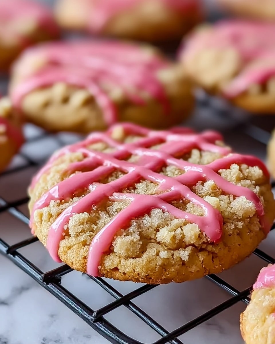 Strawberry Crunch Cookies with Crumb Topping & Glaze Recipe - Recipe Image