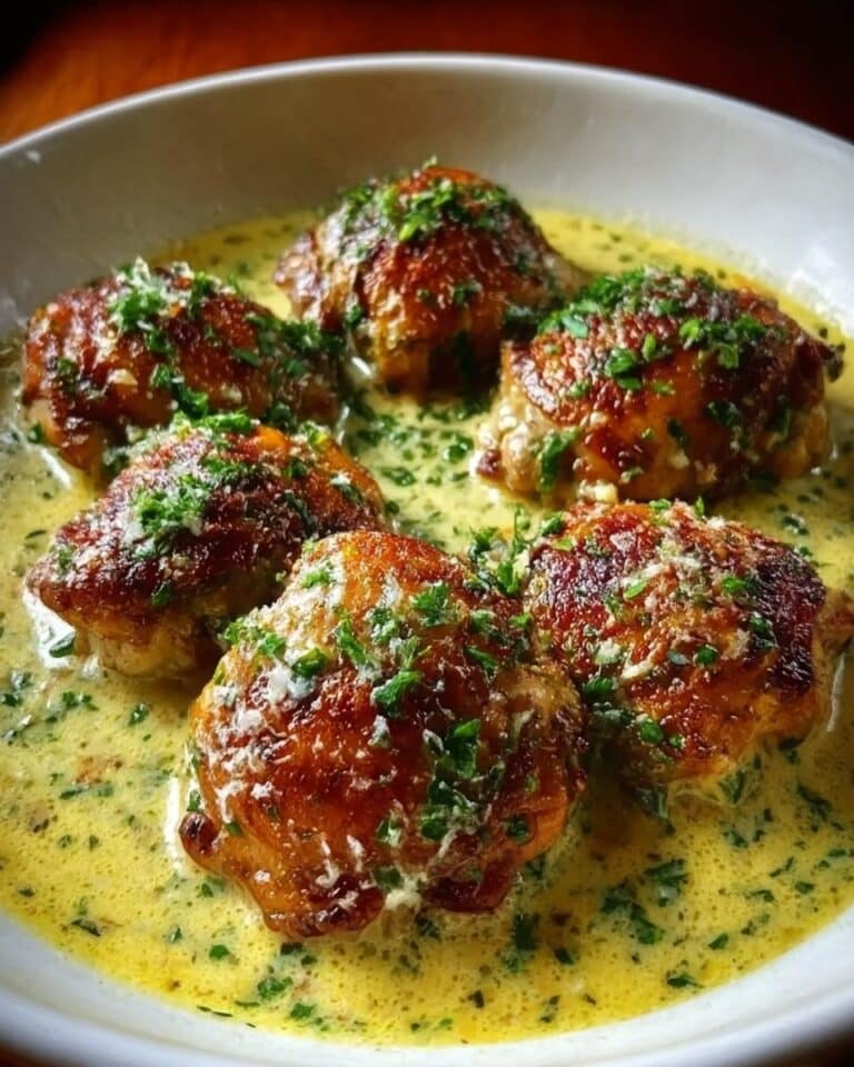Bobby Flay Chicken Thighs with Creamy Garlic Sauce Recipe
