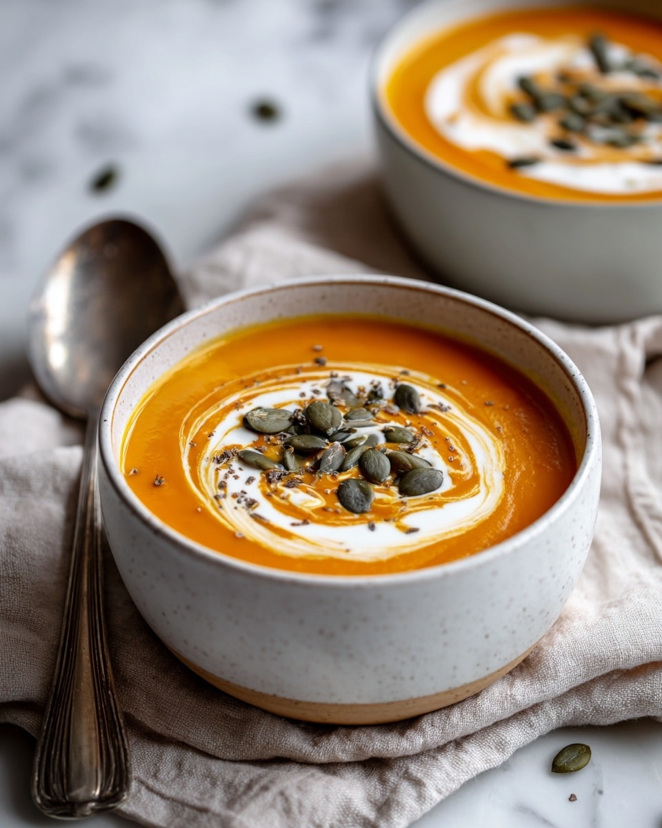 Creamy Roasted Butternut Squash Soup with Nutmeg and Pumpkin Seeds Recipe - Recipe Image