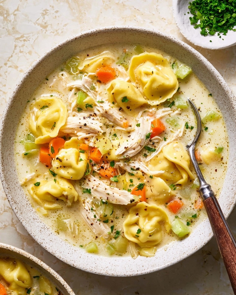 Creamy Chicken Tortellini Soup with Coconut Milk Recipe - Recipe Image