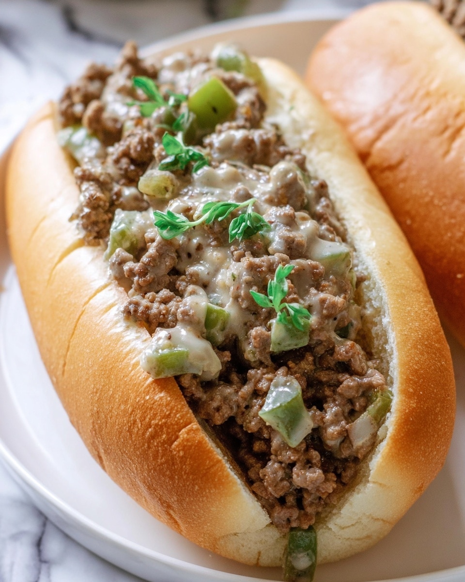 Easy Philly Cheesesteak with Ground Beef Recipe - Recipe Image