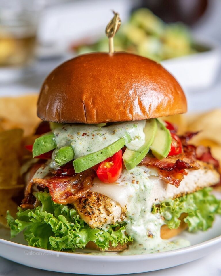 Baja Chicken Sandwich with Pepper Jack, Bacon, and Creamy Cilantro Sauce Recipe