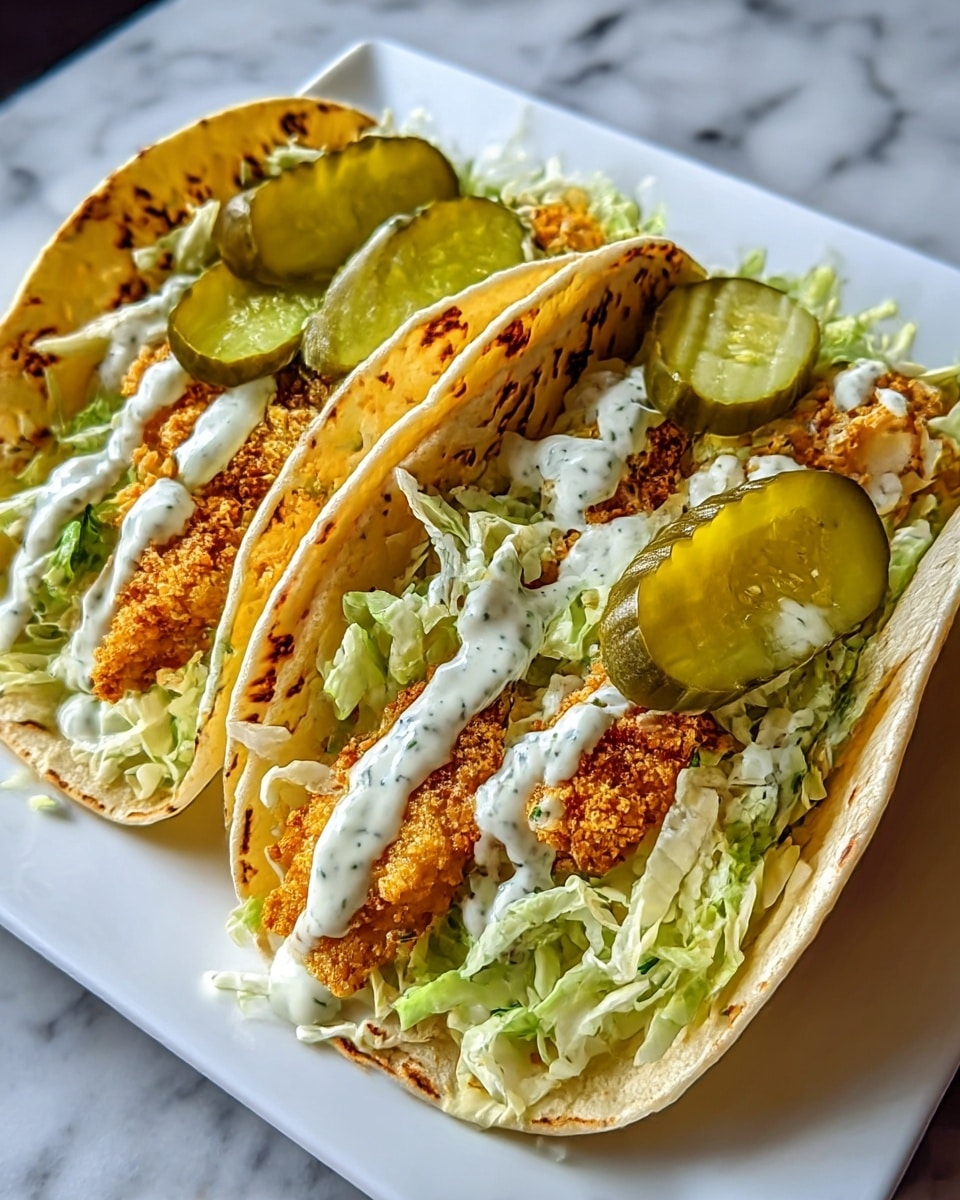 Dill Pickle Ranch Smash Chicken Tacos Recipe - Recipe Image