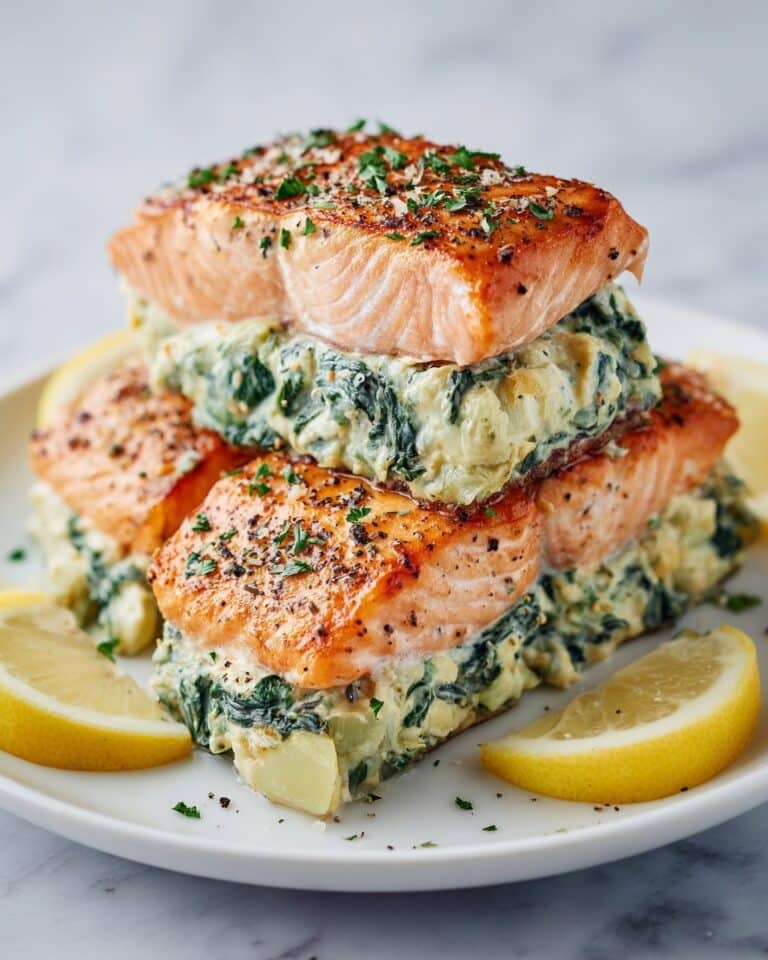 Spinach Artichoke Stuffed Salmon Recipe