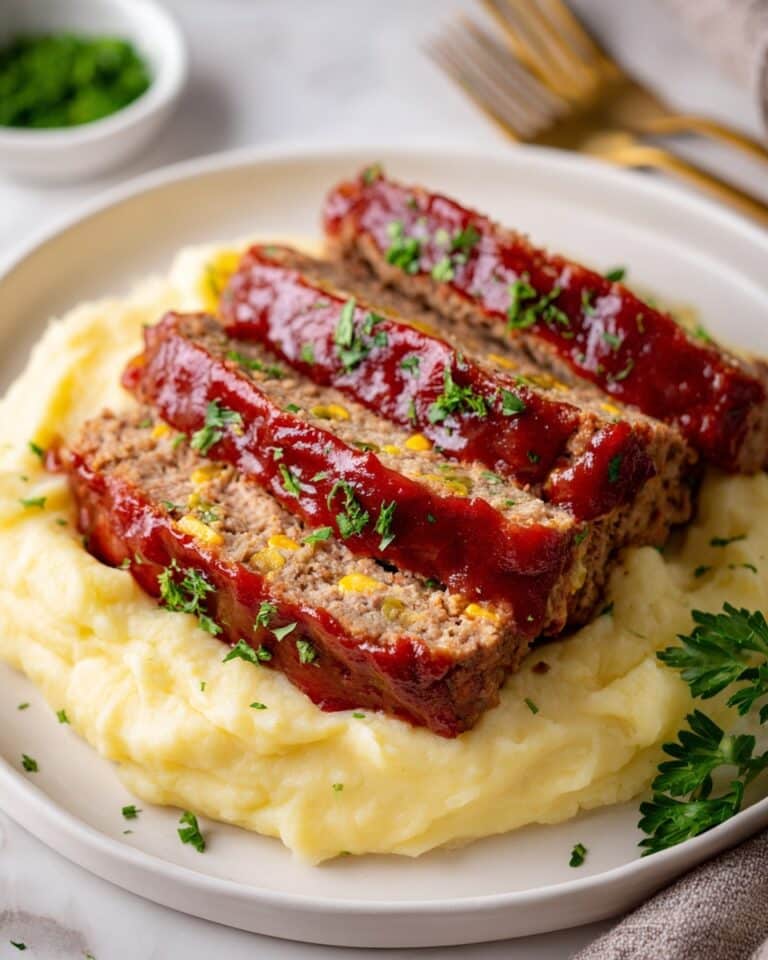 Cheesy Turkey Meatloaf with Pepper Jack and a Sweet Ketchup Glaze Recipe
