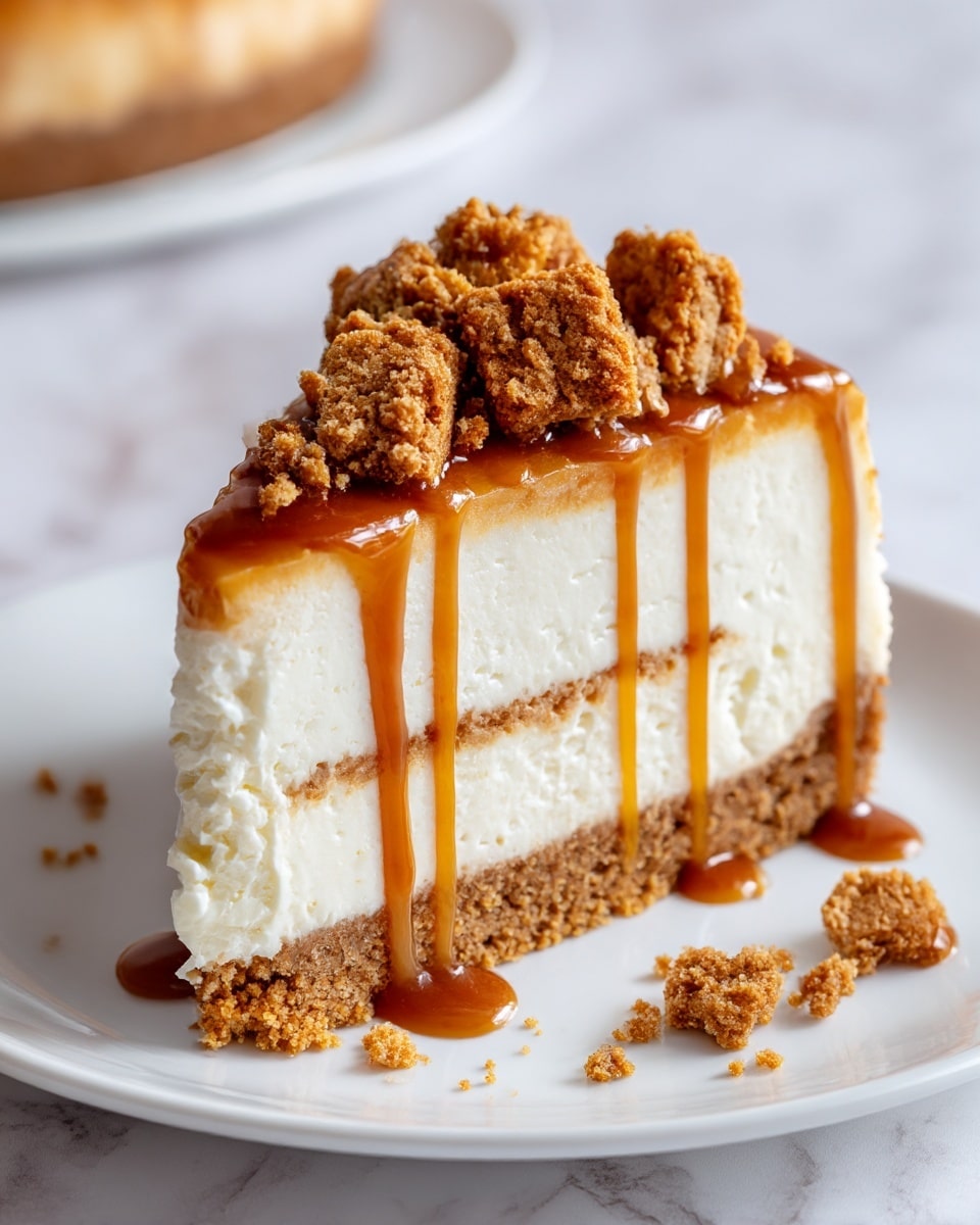 Creamy Biscoff Cookie Butter Cheesecake Recipe - Recipe Image