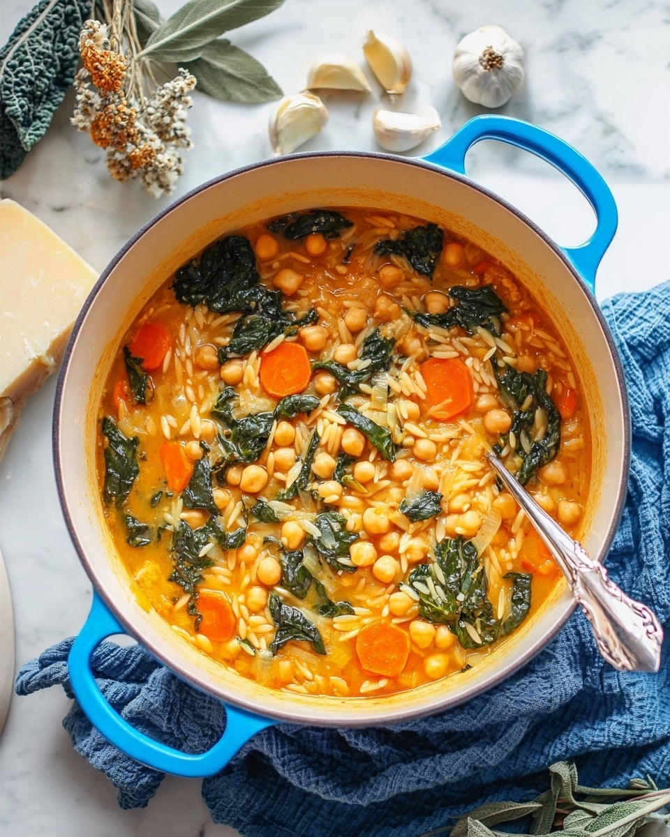 Chickpea Orzo Recipe (Healthy One-Skillet Dinner) Recipe - Recipe Image