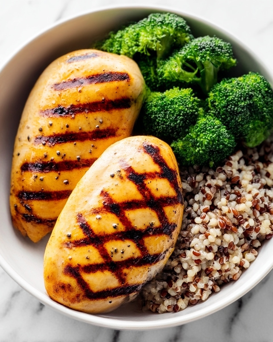 Easy Grilled Chicken Broccoli Bowls with Creamy Garlic Sauce Recipe - Recipe Image